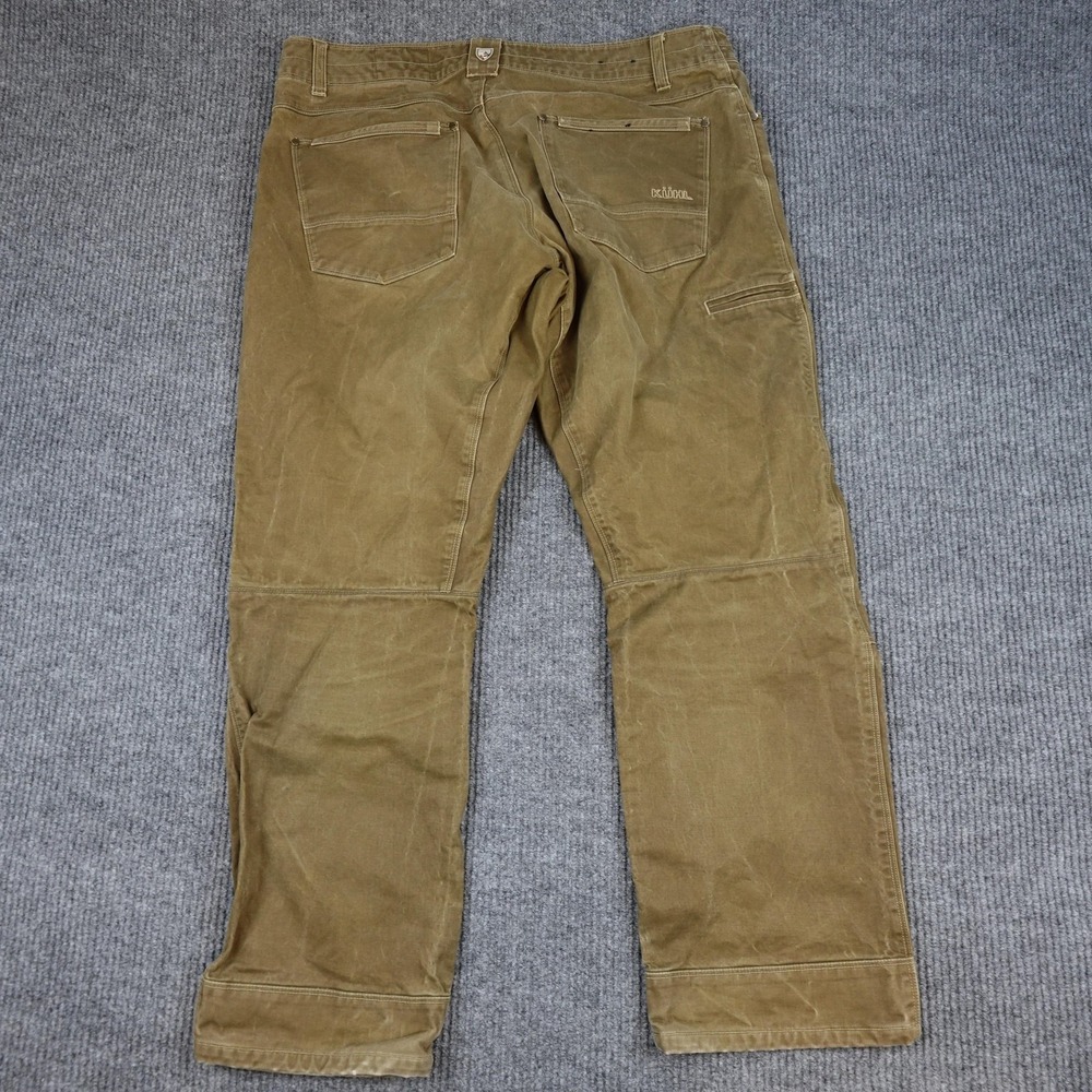 Kuhl Rydr Pants Mens 40x32 Brown Canvas Vintage Patina Dye Workwear Outdoor - Picture 6 of 9